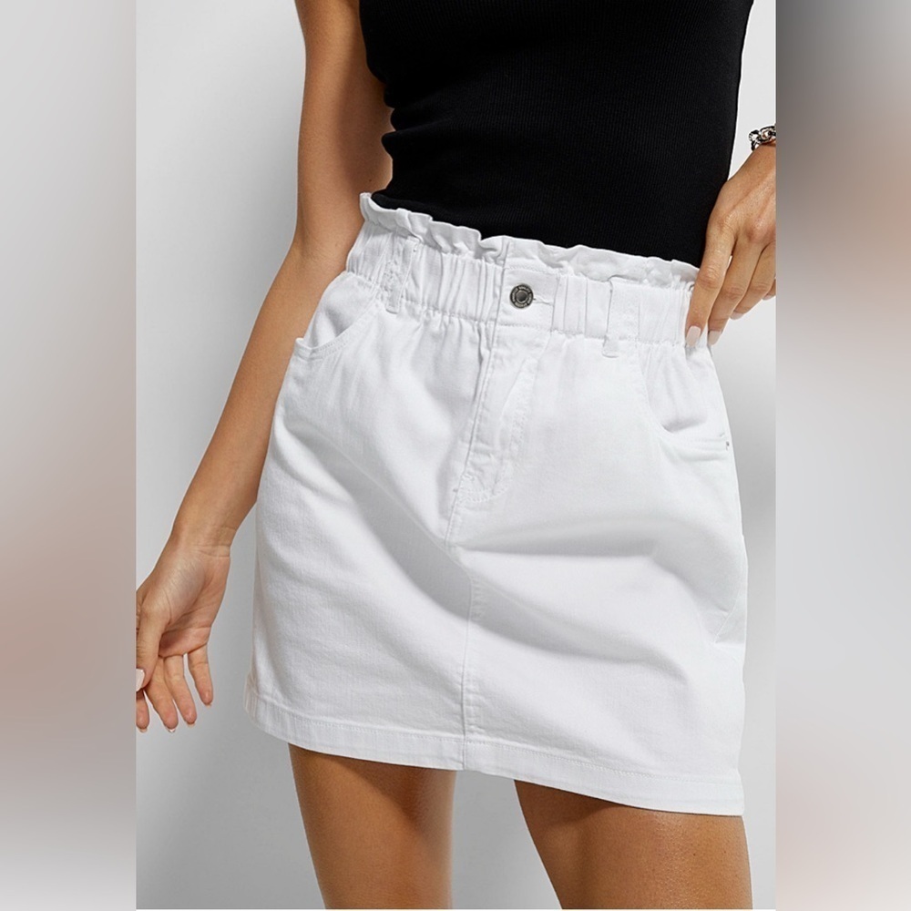 Vero Moda | Wild Alma | Paperbag | Denim | White | Mini Skirt | Size S